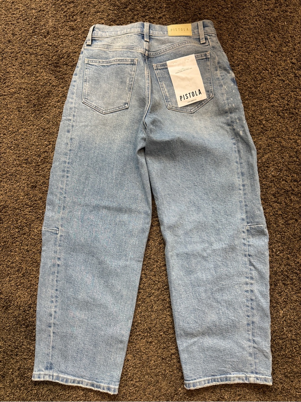 pistola light blue relaxed straight leg jeans
